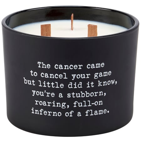 Cancer Poetry Candle - Soy Wax, Glass, Wood