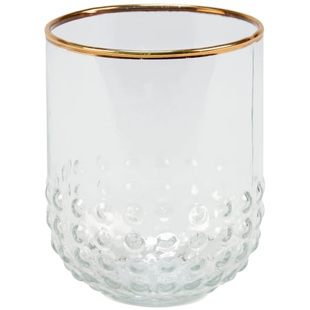 Small Gold Beaded Drinking Glass - Glass