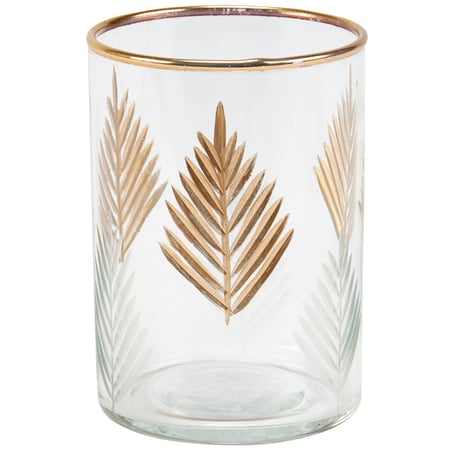 Small Gold Leaf Drinking Glass - Glass