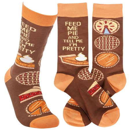 Feed Me Pie Socks - Cotton, Nylon, Spandex