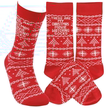 These Are My Christmas Movie Socks - Cotton, Nylon, Spandex