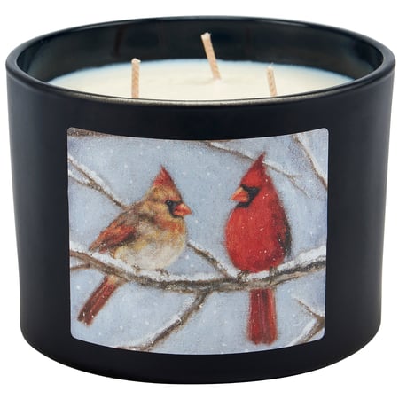 Cardinal Couple Candle - Soy Wax, Glass, Cotton