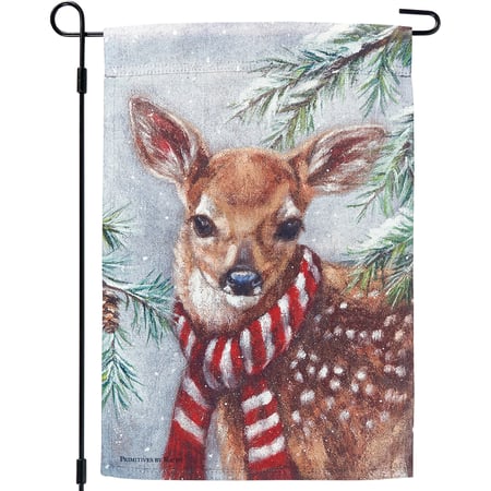 Winter Deer Garden Flag - Polyester