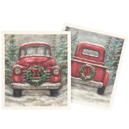 Red Truck Swedish Cloth Set - Cellulose, Cotton