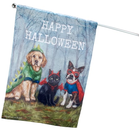 Halloween Family House Flag - Polyester