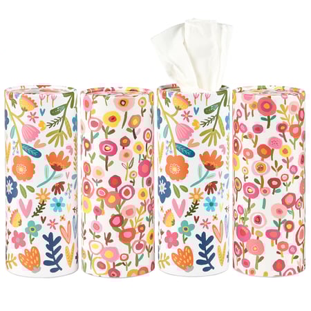 White Floral Tissue Box Set - Paper, Facial Tissue