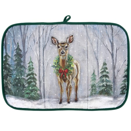 Snowy Deer Drying Mat - Polyester, Foam