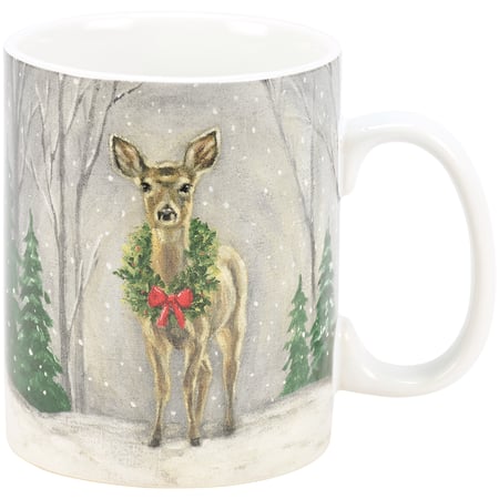 Snowy Deer Mug - Stoneware