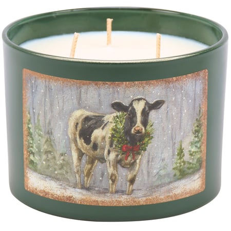 Snowy Cow Candle - Soy Wax, Glass, Cotton