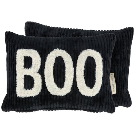 Black Boo Pillow - Corduroy, Zipper