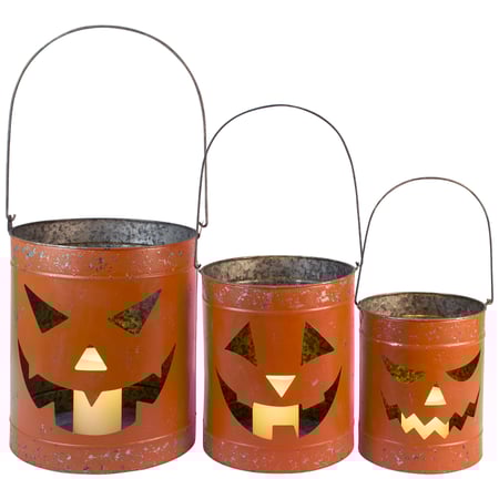 Jack O'Lantern Lantern Set - Metal