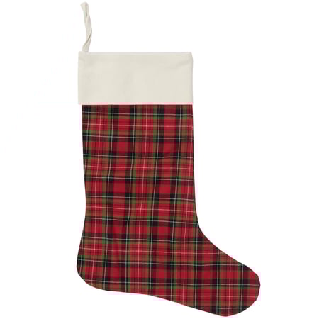 Red Plaid Stocking - Cotton