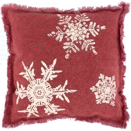 Rustic Snowflake Pillow - Canvas, Zipper