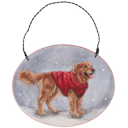 Cozy Golden Ornament - Wood, Paper, Wire