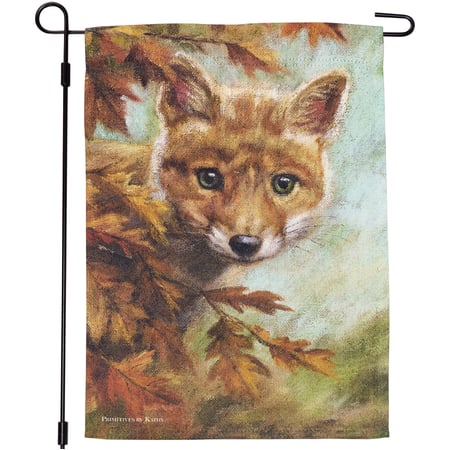 Curious Fox Garden Flag - Polyester