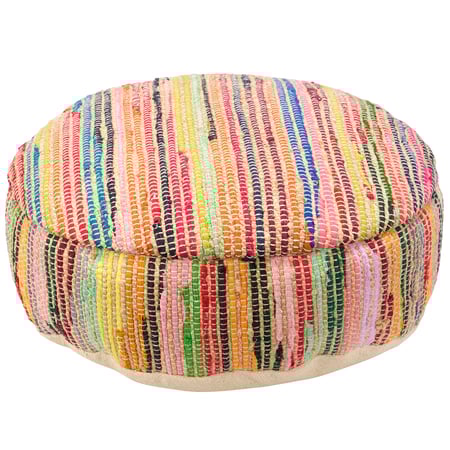 Round Chindi Floor Pillow - Cotton