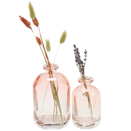Pink Ombre Vase Set - Glass