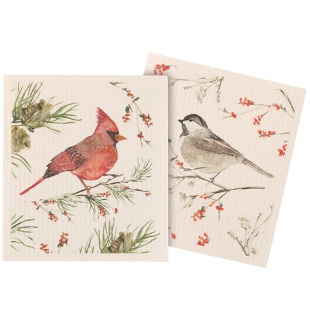 Winter Birds Swedish Cloth Set - Cellulose, Cotton