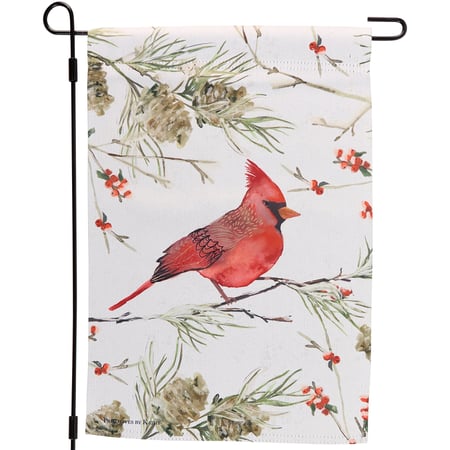 Winter Red Cardinal Garden Flag - Polyester