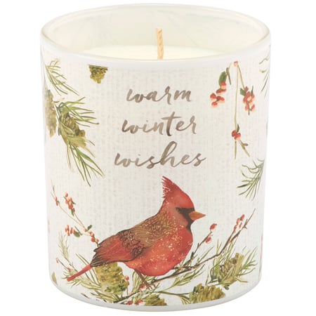 Warm Winter Wishes Candle - Soy Wax, Glass, Cotton