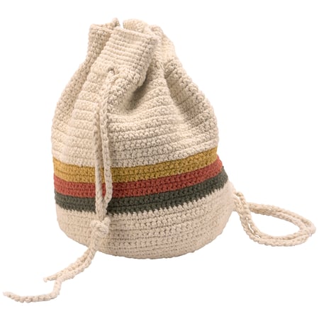 Boho Stripe Drawstring Bag - Cotton