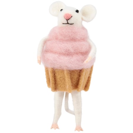 Cupcake Mouse Critter - Felt, Plastic