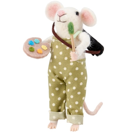 Painter Mouse Critter - Felt, Fabric, Plastic