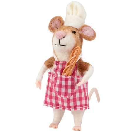 Baker Mouse Critter - Felt, Fabric, Plastic