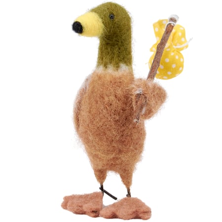 Runaway Duck Critter - Felt, Plastic, Fabric, Metal