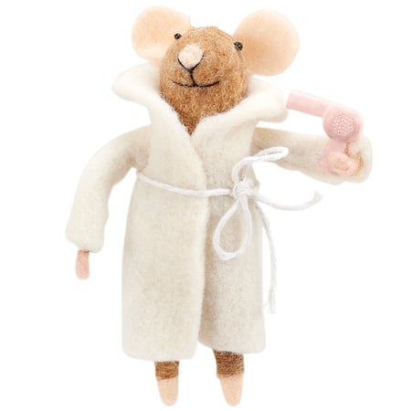 Hair Dryer Mouse Critter - Felt, Polyester, Fabric, Plastic
