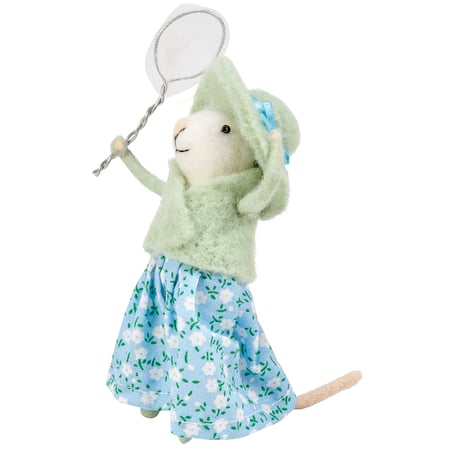 Butterfly Net Mouse Critter - Felt, Polyester, Fabric, Plastic
