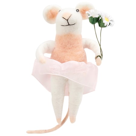 Ballerina Mouse Critter - Felt, Polyester, Fabric, Wire, Plastic