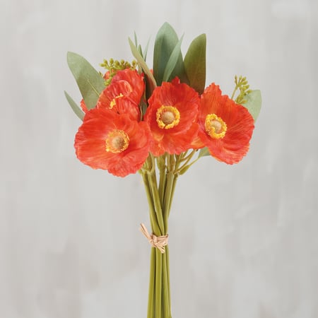 Poppies Bouquet - Plastic, Fabric, Wire