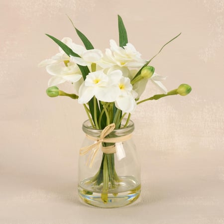 Jonquils Vase - Glass, Plastic, Fabric, Wire