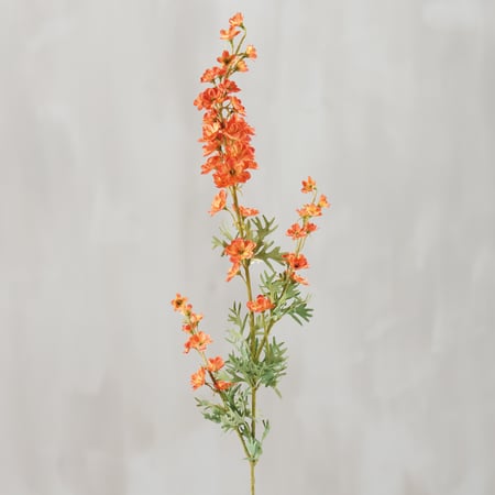 Orange Delphinium Floral Pick - Plastic, Fabric, Wire