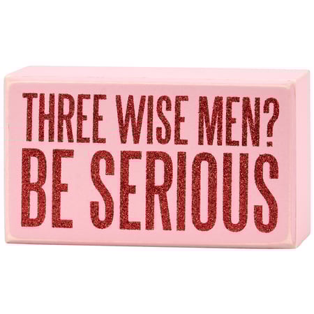 Three Wise Men Box Sign - Wood, Glitter