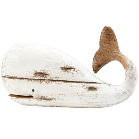 White Whale Sitter - Wood, Metal