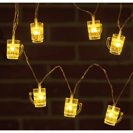 Beer Mug String Lights - Wire, Plastic, Cord