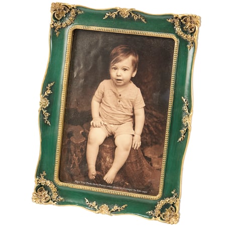 Green Vintage Photo Frame - Wood, Metal, Glass