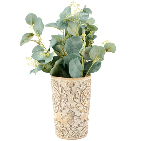 Large Nouveau Floral Planter - Cement