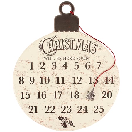 Vintage Christmas Wall Countdown - Metal, Resin, Magnet, Velvet