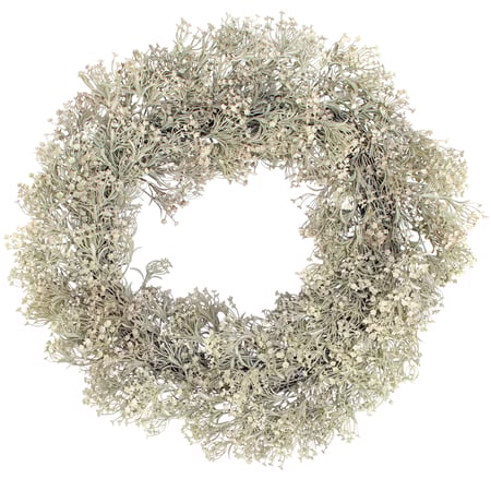 White Statice Wreath - Plastic, Natural Foliage
