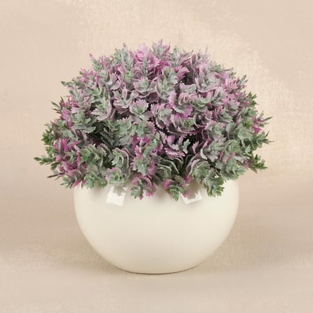 Purple Phlox Vase - Ceramic, Plastic, Fabric, Wire
