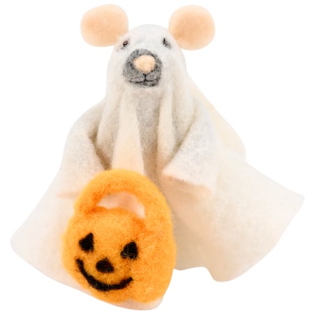 Ghost Mouse Critter - Felt, Polyester, Foam, Plastic