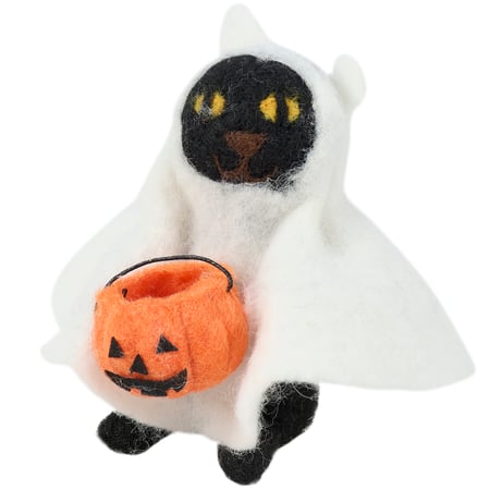 Ghost Cat Critter - Felt, Polyester, Foam