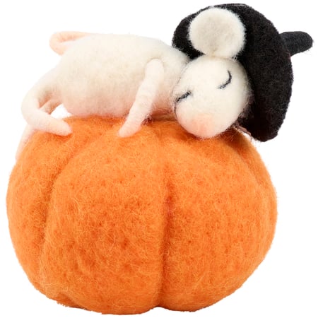 Sleepy Witch Mouse Critter - Felt, Polyester, Foam