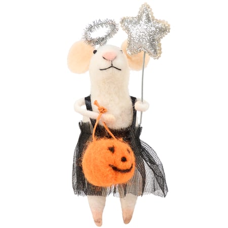 Angel Mouse Critter - Felt, Polyester, Foam, Plastic, Wire, Glitter