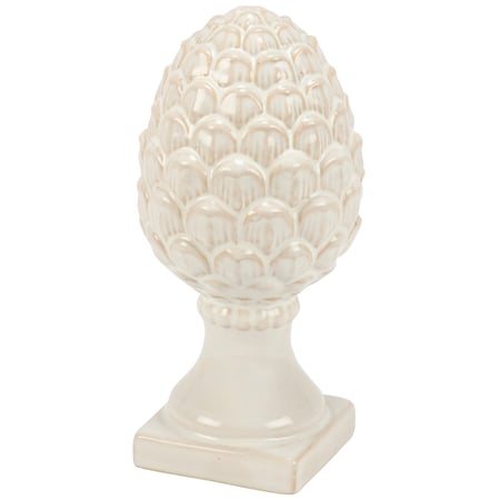 Pedestal Pinecone Figurine - Stoneware