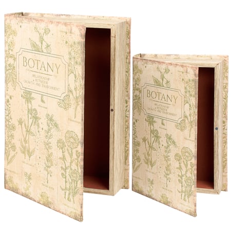 Botany Book Box Set - Wood, Velvet, Linen, Metal, Magnet