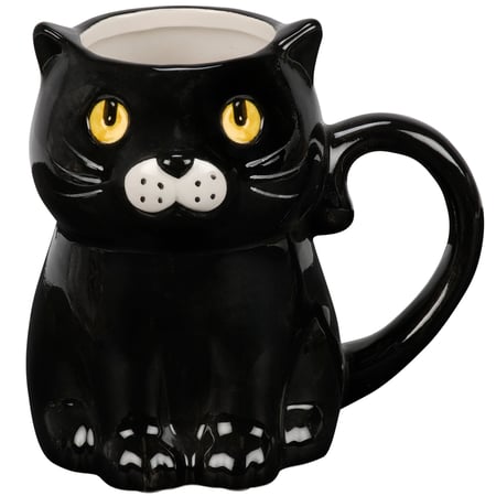 Black Cat Mug - Stoneware